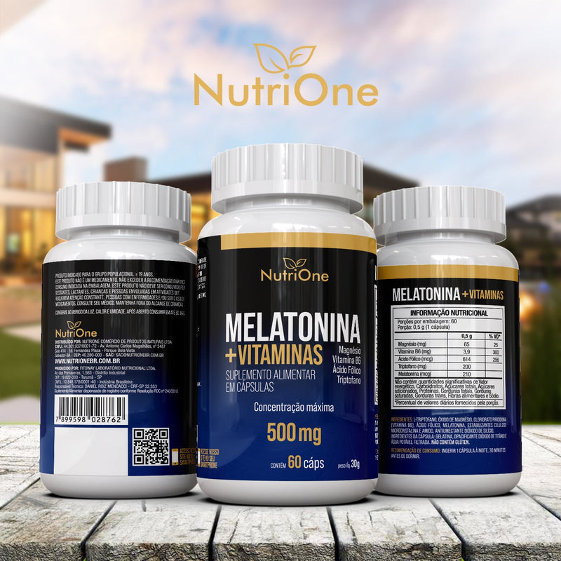 Melatonina 60 Cápsulas + Triptofano, Magnésio, Metilfolato e Vitamina B6 - Nutrione - NutriOne E - commerce
