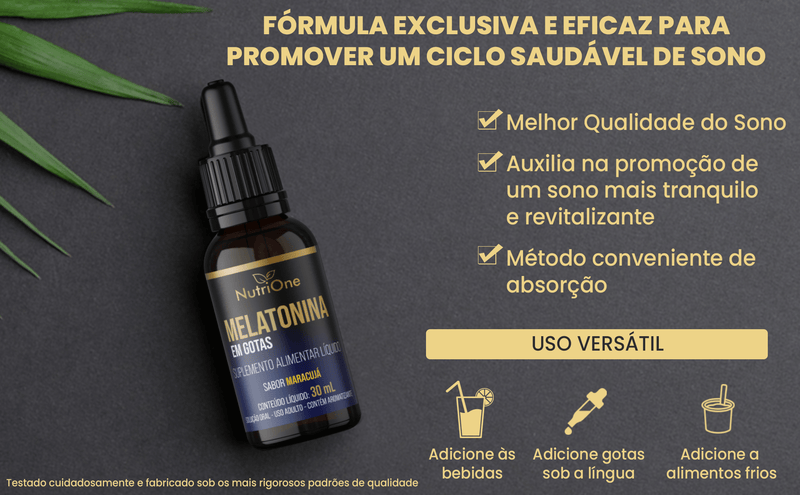 Melatonina Pura em Gotas 30ml Sabor Maracujá - NutriOne E - commerce