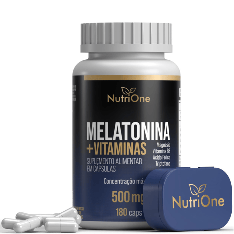 Melatonina + Triptofano, Magnésio, Metilfolato e Vitamina B6 180 Cápsulas - NutriOne E - commerce