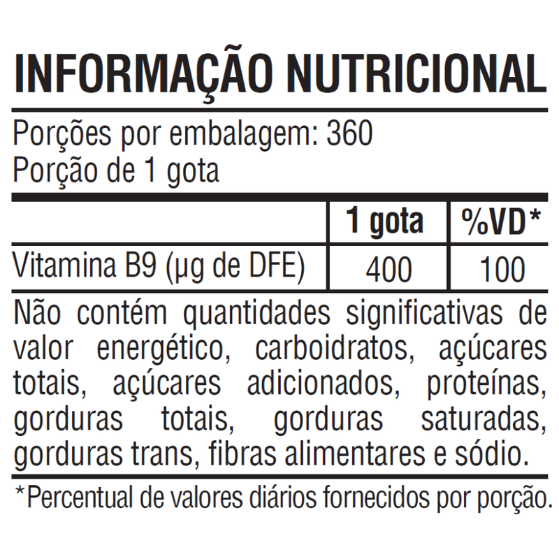 Metilfolato, Vitamina B9, L - Metilfolato de Cálcio Líquido 360 Doses de 1 Gota - NutriOne E - commerce