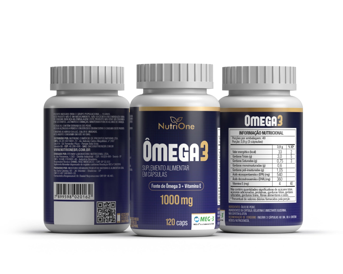 Omega 3 120 Cápsulas Certificado Internacional MEG3 - NutriOne E - commerce