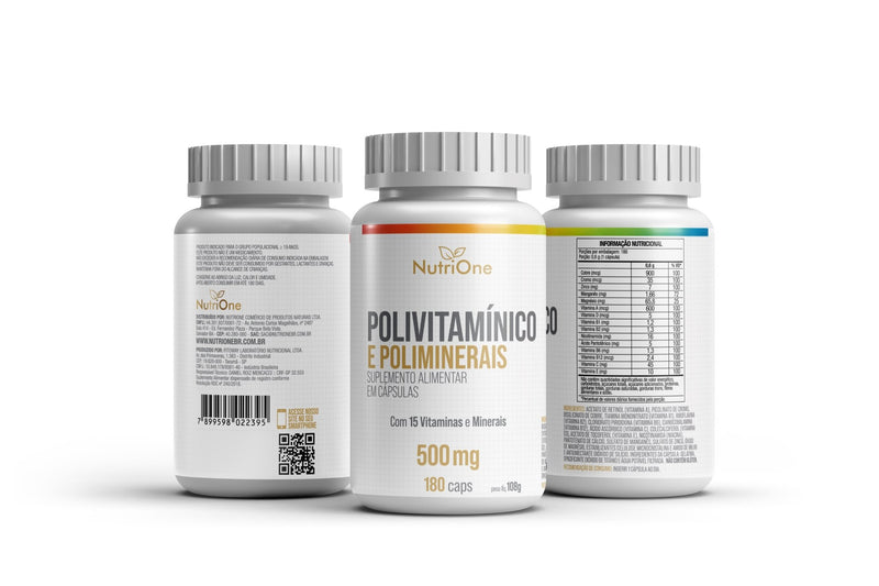 Polivitamínico Premium 15 Nutrientes Essenciais 180 Cápsulas - NutriOne E - commerce