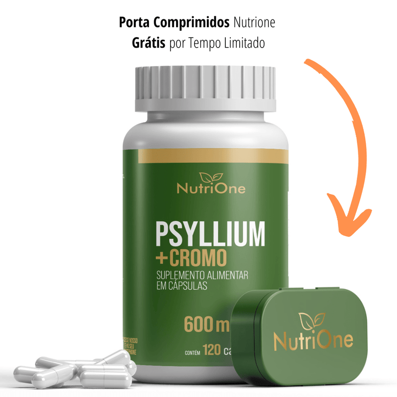Psyllium + Picolinato De Cromo 120 Cápsulas 600mg - NutriOne E - commerce