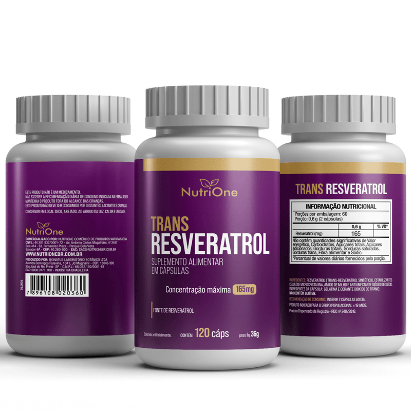 Trans - Resveratrol Concentrado 500mg 120 Cápsulas - NutriOne E - commerce