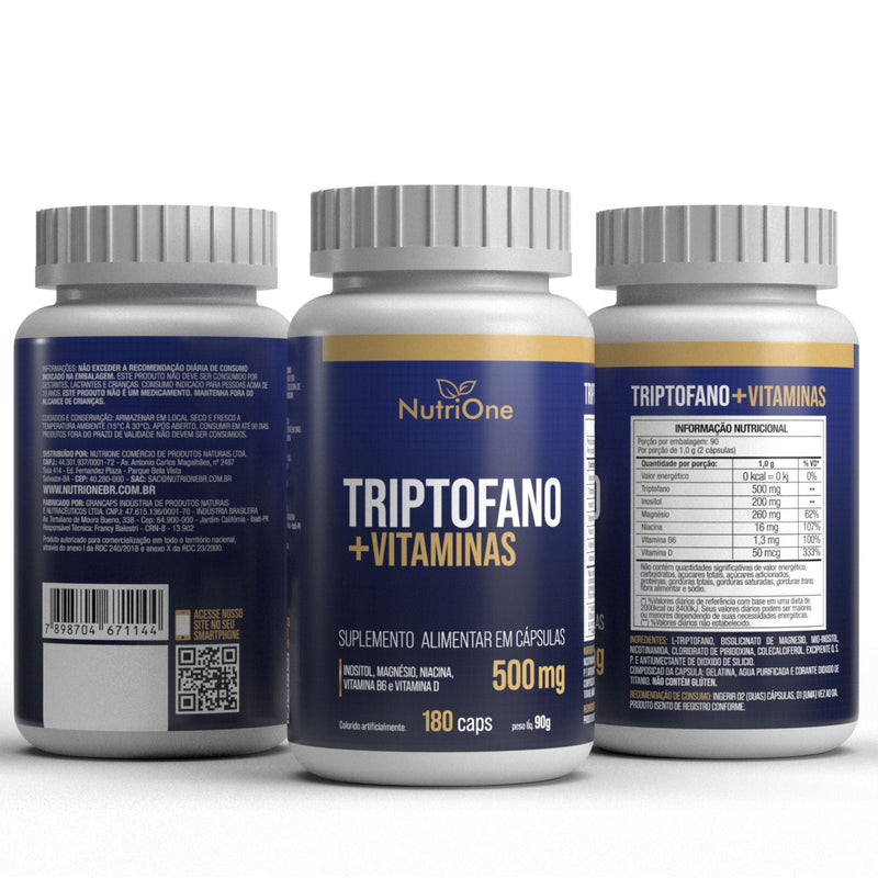 Triptofano + Vit. e Minerais 180 Cápsulas 500mg - NutriOne E - commerce