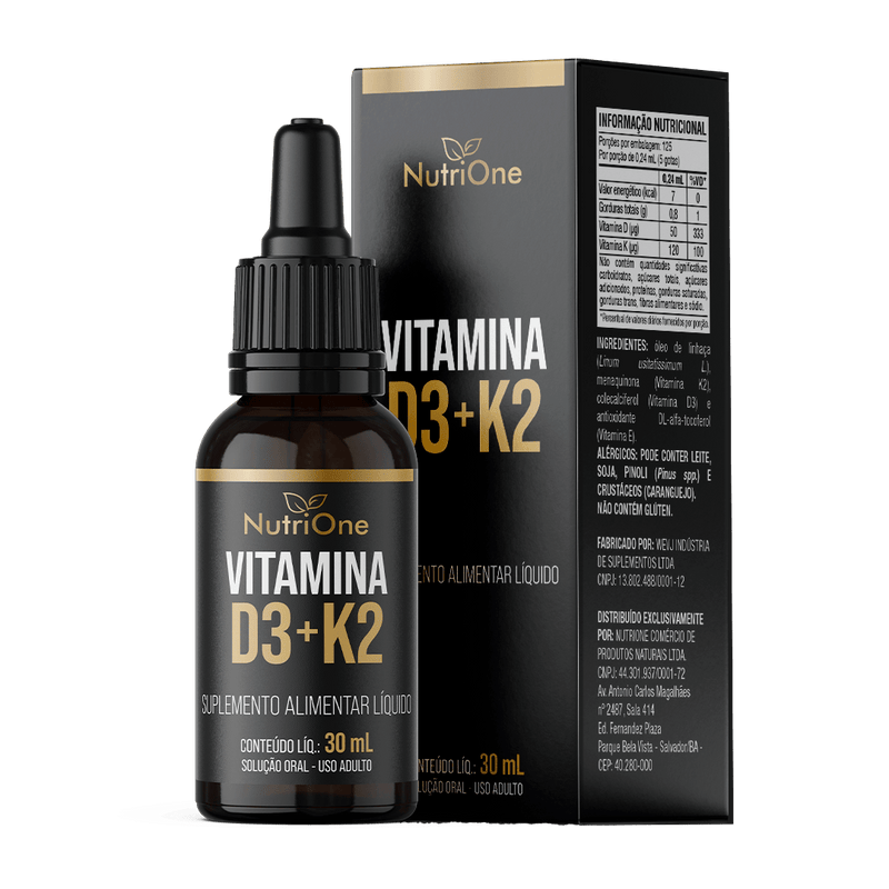 Vit. D3 2.000UI + K2 MK7 120mcg Gotas 120 Doses - NutriOne E - commerce
