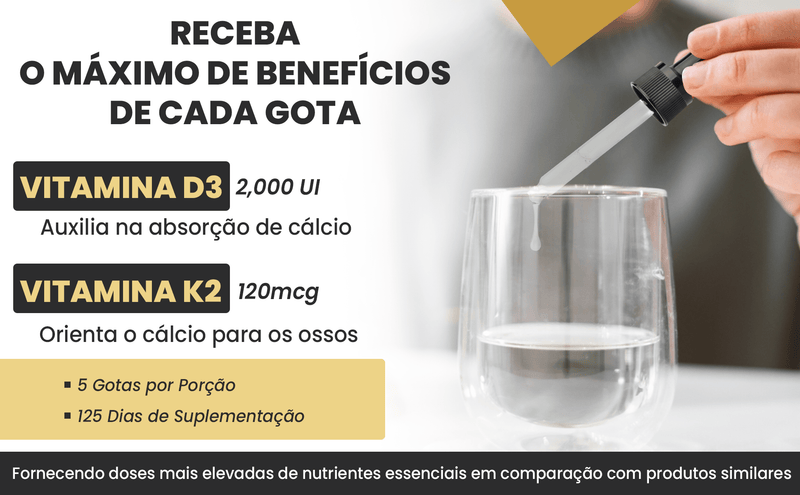 Vit. D3 2.000UI + K2 MK7 120mcg Gotas 120 Doses - NutriOne E - commerce
