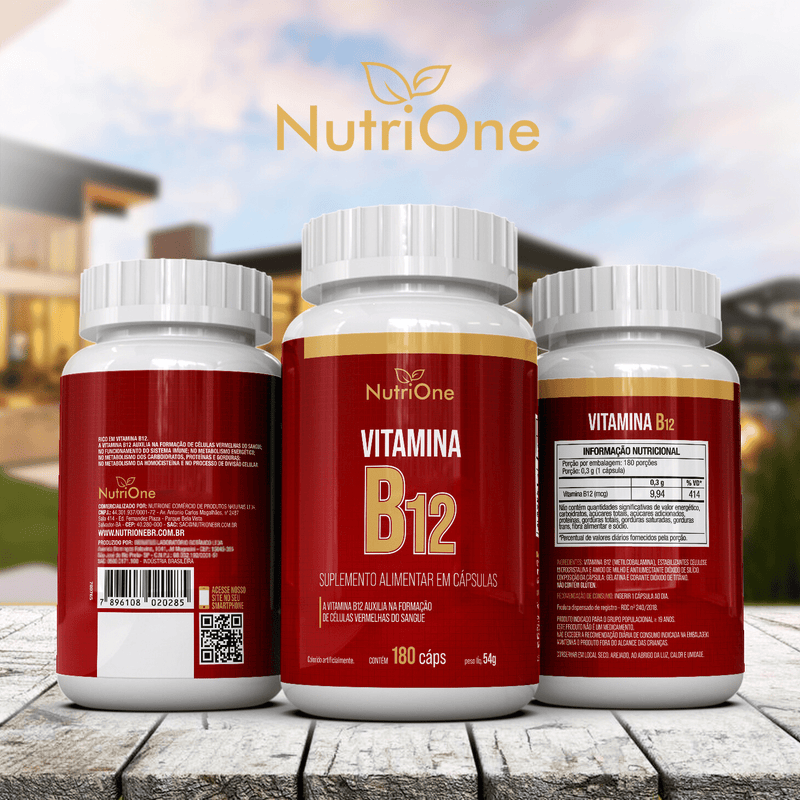Vitamina B12 Máxima Concentração 180 Cápsulas - NutriOne E - commerce