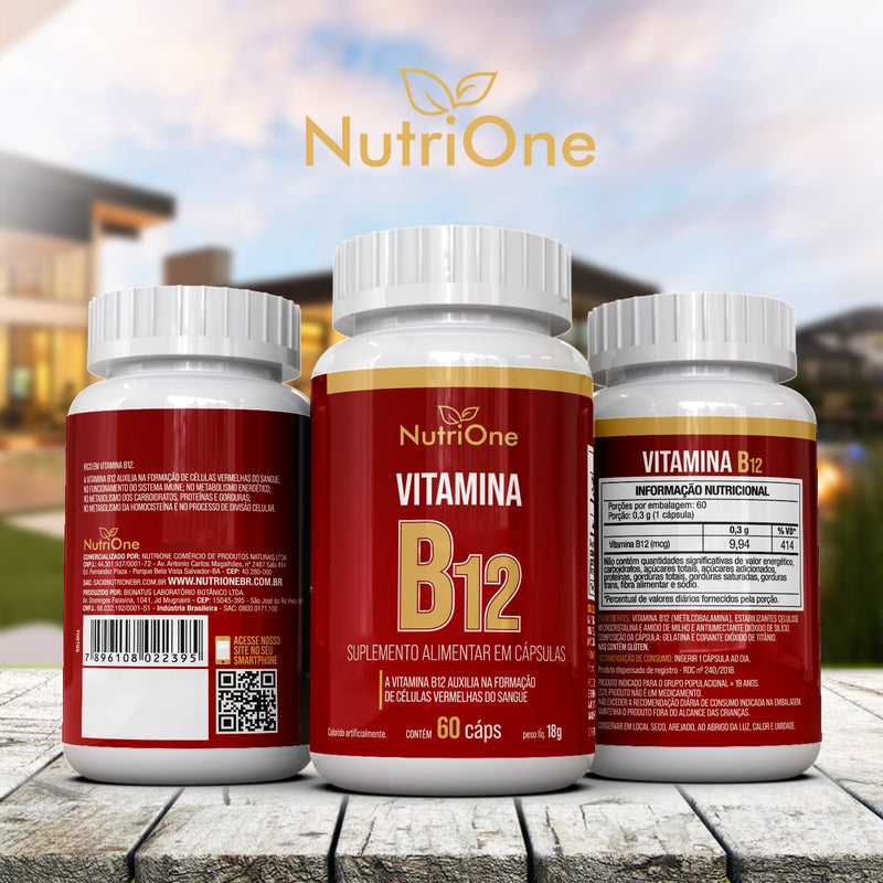 Vitamina B12 Máxima Concentração 60 Cápsulas - NutriOne E - commerce