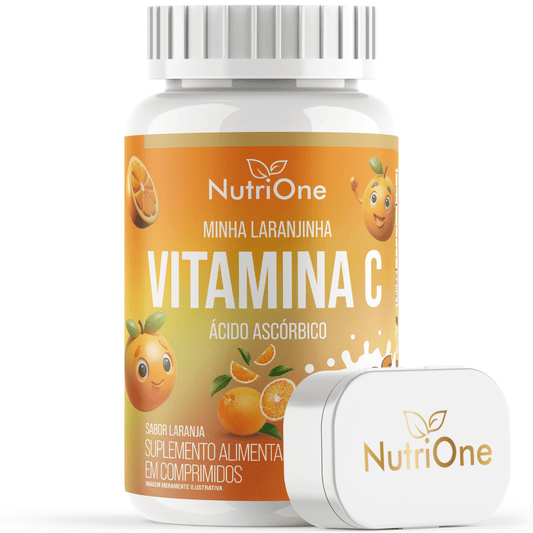 Vitamina C Infantil Minha Laranjinha - Ácido Ascórbico Kids 60 Comprimidos Sabor Laranja - Nutrione - Nutrione