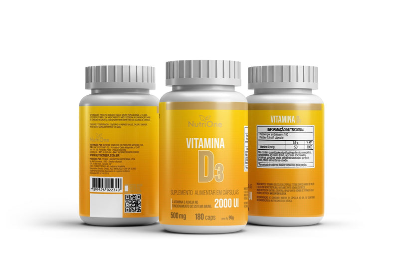 Vitamina D3 2.000Ui 180 Cápsulas - NutriOne E - commerce