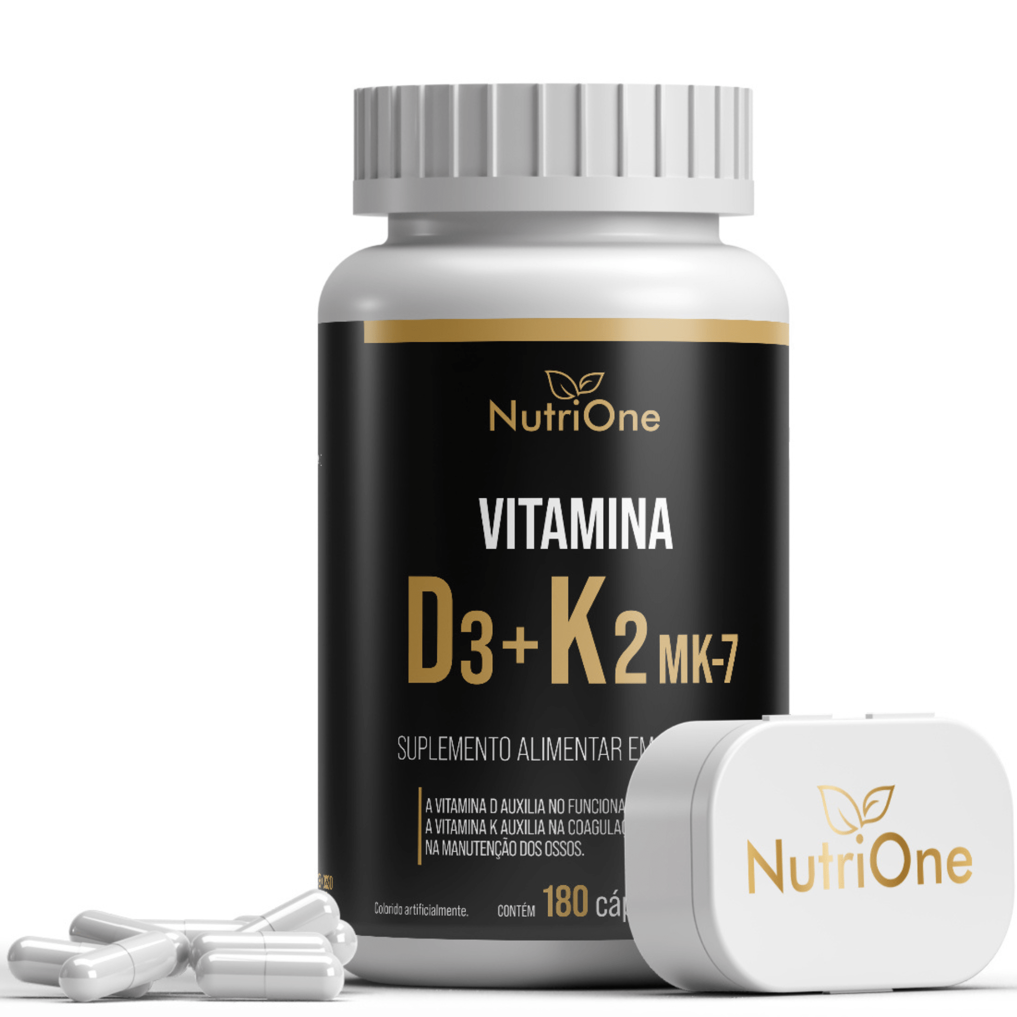 Vitamina D3 + K2 Mk7 Alta Concentração 180 Cáps