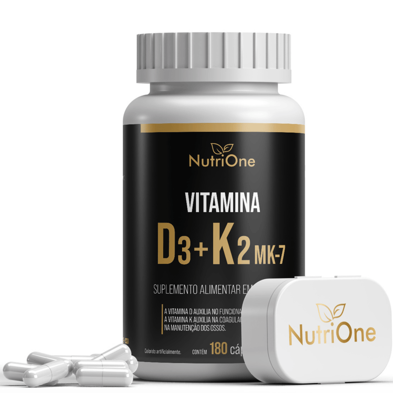 Vitamina D3 + K2 Mk7 Alta Concentração 180 Cáps - NutriOne E - commerce