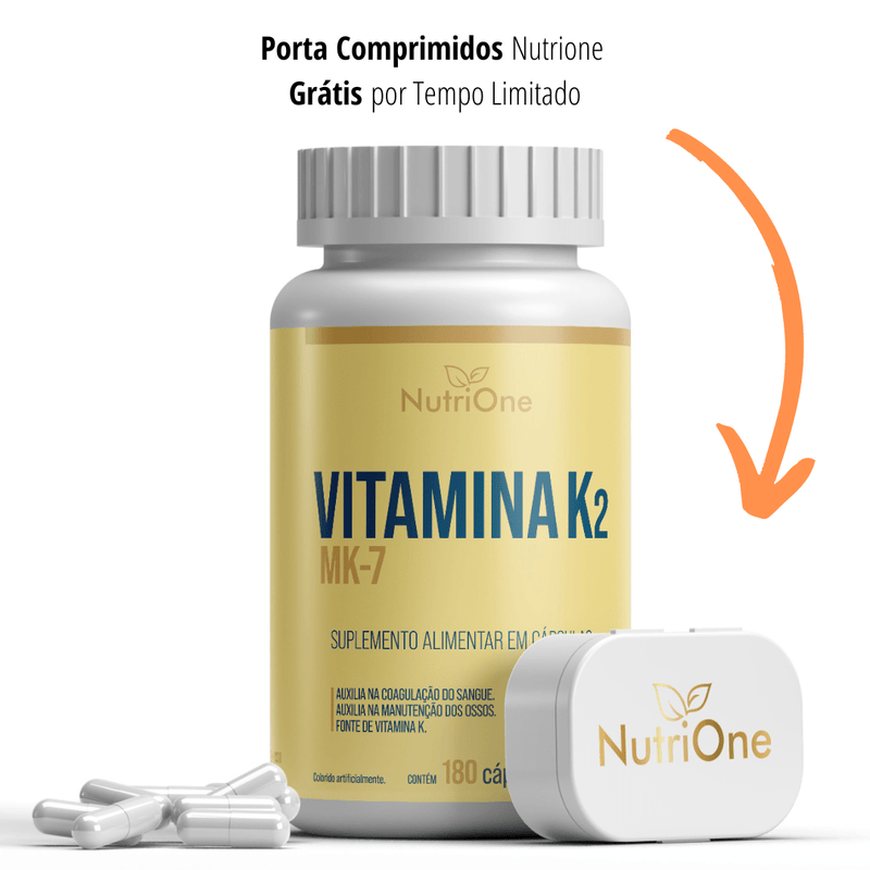 Vitamina K2 Mk7 Menaquinona 180 Cápsulas - NutriOne E - commerce